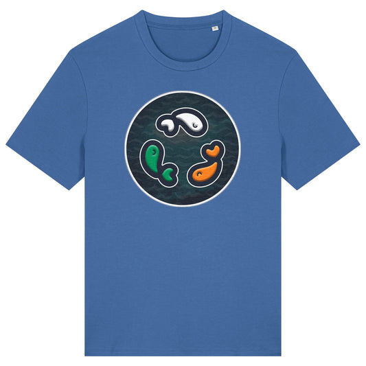 PFT Fish - Circle - Dark | T-Shirt | Adult | Crewneck Short Sleeve | 180gsm Medium Fit | Mindful Blue