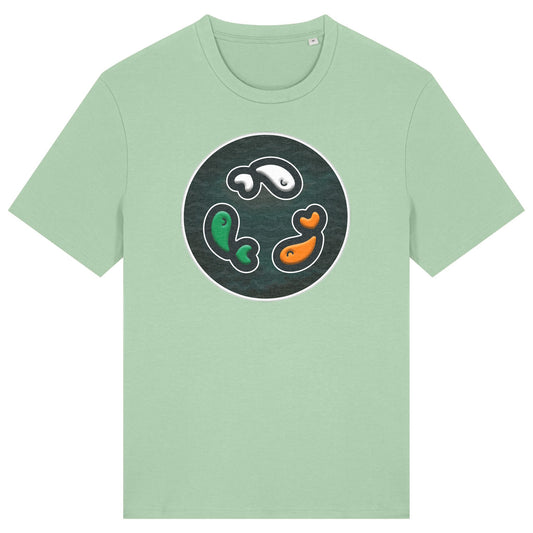 PFT Fish - Circle - Dark | T-Shirt | Adult | Crewneck Short Sleeve | 180gsm Medium Fit | Misty Jade