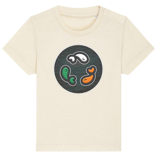 PFT Fish - Circle - Dark | T-Shirt | Baby | Crewneck Short Sleeve | 155gsm Medium Fit | Natural Raw