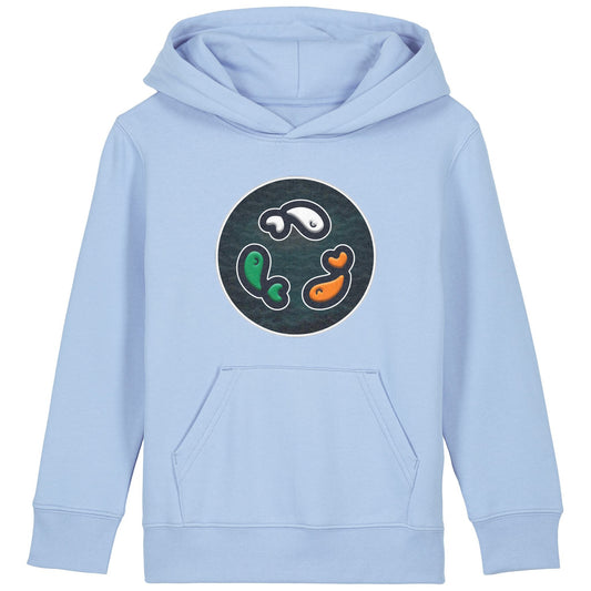 PFT Fish - Circle - Dark | Hoodie | Kids | Cosy | 300gsm Medium Fit | Blue Soul