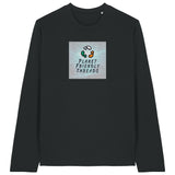 PFT Logo - SSSQUARE - Light Ocean | T-Shirt | Adult | Crewneck Long Sleeve | 180gsm Medium Fit | Black