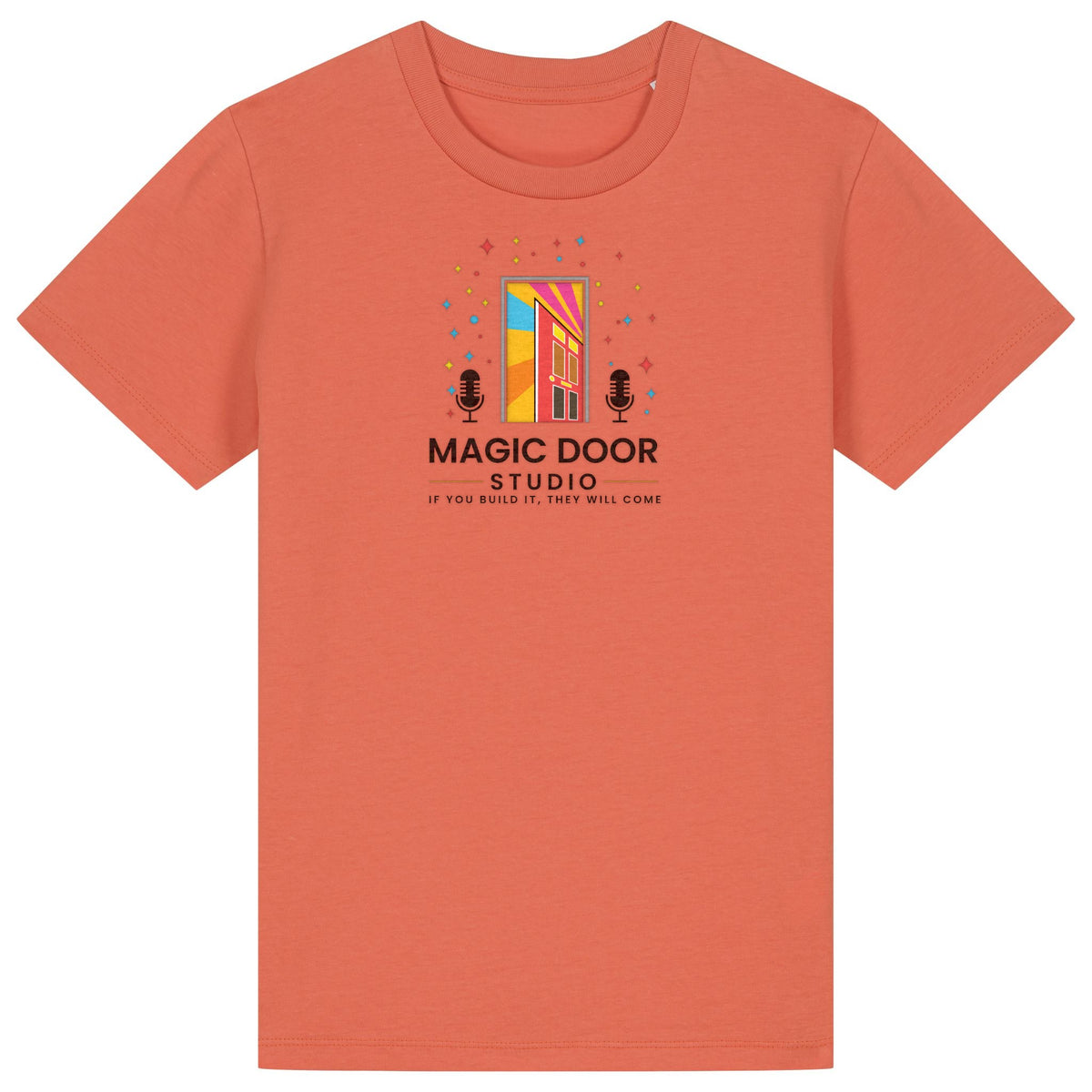 Magic Door Logo | T-Shirt | Kids | Crewneck Short Sleeve | 155gsm Medium Fit | Fiesta