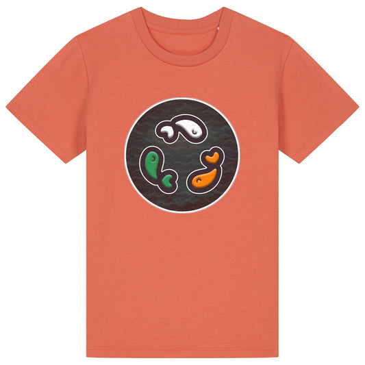 PFT Fish - Circle - Dark | T-Shirt | Kids | Crewneck Short Sleeve | 155gsm Medium Fit | Fiesta