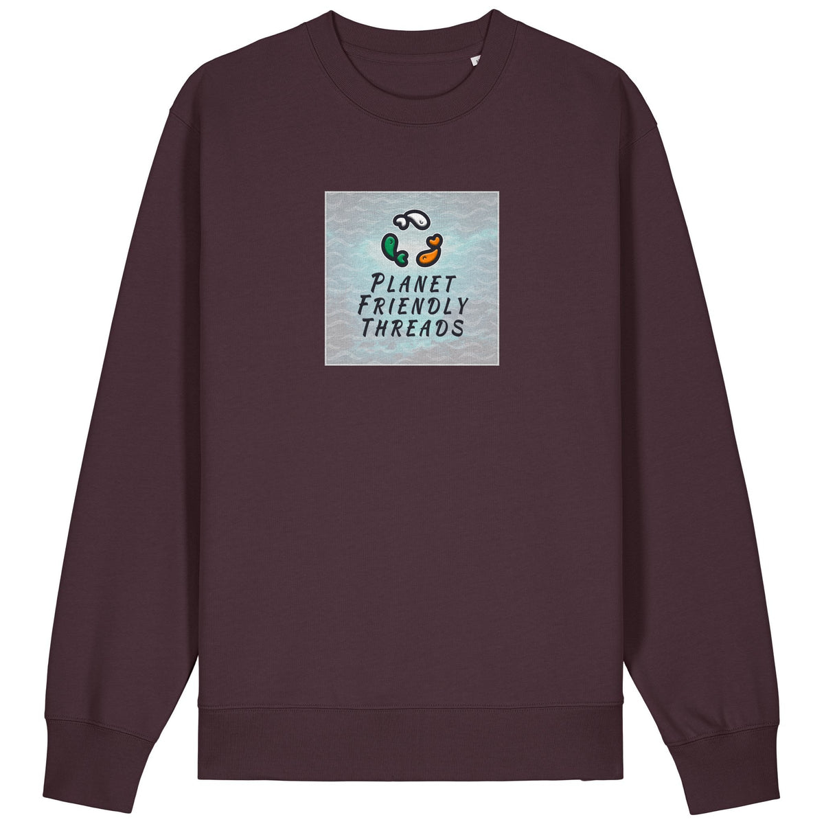 PFT Logo - SSSQUARE - Light Ocean | Jumper | Adult | Crewneck | 350gsm Medium Fit | Red Brown