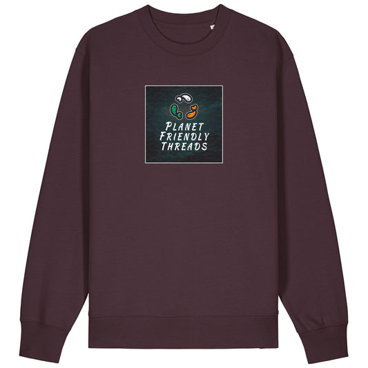 PFT Logo - dark | Jumper | Adult | Crewneck | 350gsm Medium Fit | Red Brown