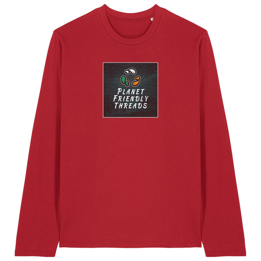 PFT Logo - dark | T-Shirt | Adult | Crewneck Long Sleeve | 180gsm Medium Fit | Red