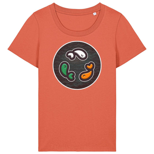 PFT Fish - Circle - Dark | T-Shirt | Adult | Ladies Short Sleeve | 155gsm Fitted | Fiesta