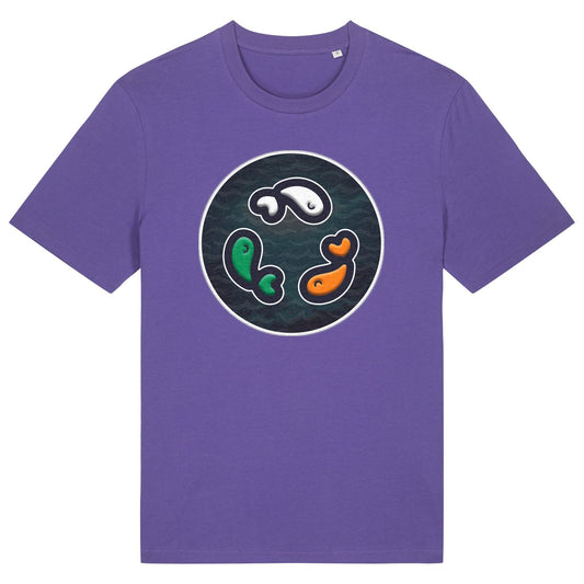 PFT Fish - Circle - Dark | T-Shirt | Adult | Crewneck Short Sleeve | 180gsm Medium Fit | Purple Love