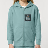 PFT Logo - dark | Hoodie | Kids | Zip | 300gsm Medium Fit | Teal Monstera