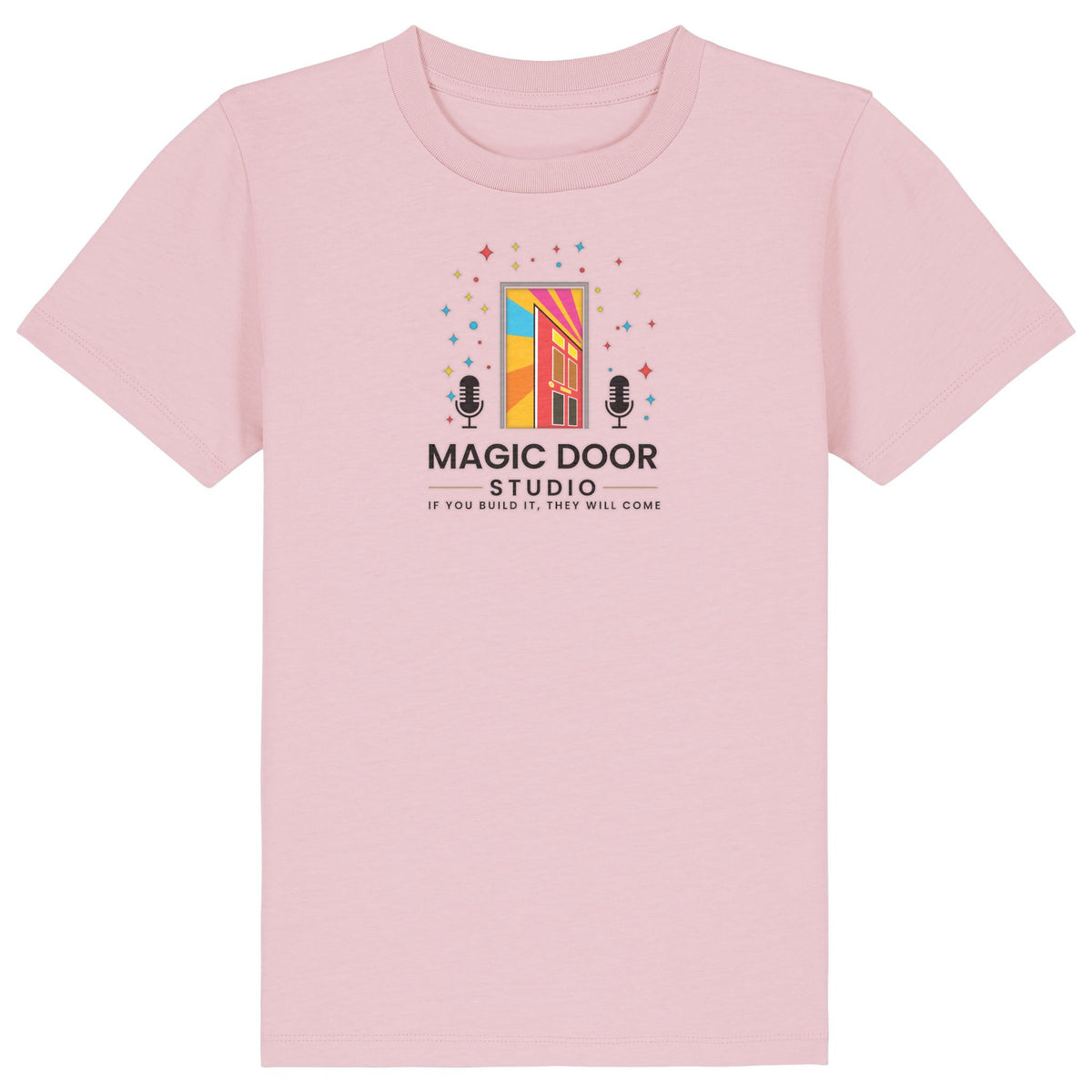 Magic Door Logo | T-Shirt | Kids | Crewneck Short Sleeve | 155gsm Medium Fit | Cotton Pink