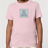 PFT Logo - SSSQUARE - Light Ocean | T-Shirt | Kids | Crewneck Short Sleeve | 155gsm Medium Fit | Cotton Pink