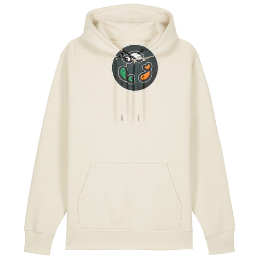 PFT Fish - Circle - Dark | Hoodie | Adult | Cosy | 350gsm Medium Fit | Natural Raw