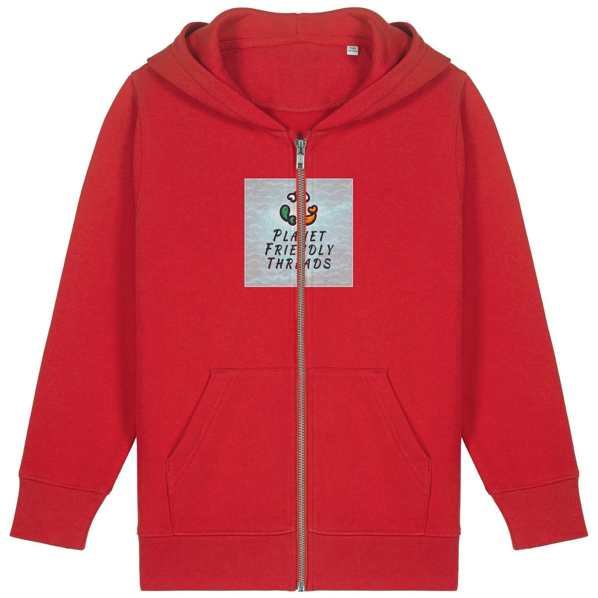 PFT Logo - SSSQUARE - Light Ocean | Hoodie | Kids | Zip | 300gsm Medium Fit | Red