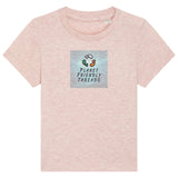 PFT Logo - SSSQUARE - Light Ocean | T-Shirt | Baby | Crewneck Short Sleeve | 155gsm Medium Fit | Cream Heather Pink