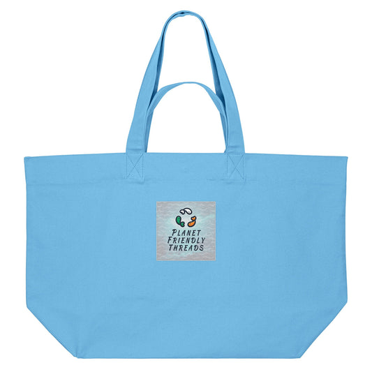 Planet Friendly Logo - Square - Ocean Light | Other | Adult | Shopping Bag | 400gsm | Aqua Blue