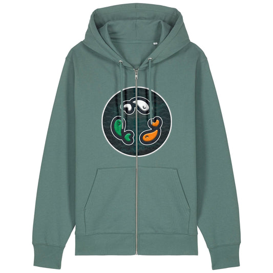 PFT Fish - Circle - Dark | Hoodie | Adult | Zip | 350gsm Medium Fit | Green Bay