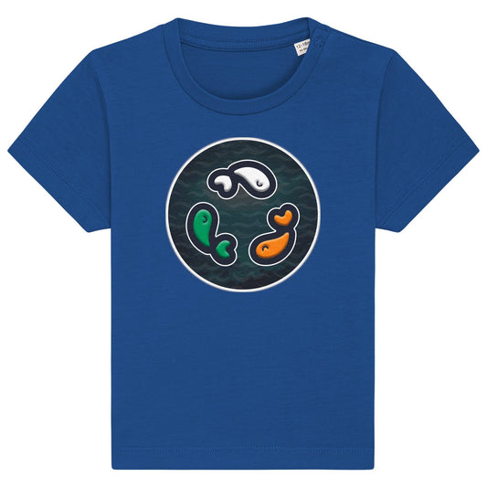 PFT Fish - Circle - Dark | T-Shirt | Baby | Crewneck Short Sleeve | 155gsm Medium Fit | Majorelle Blue