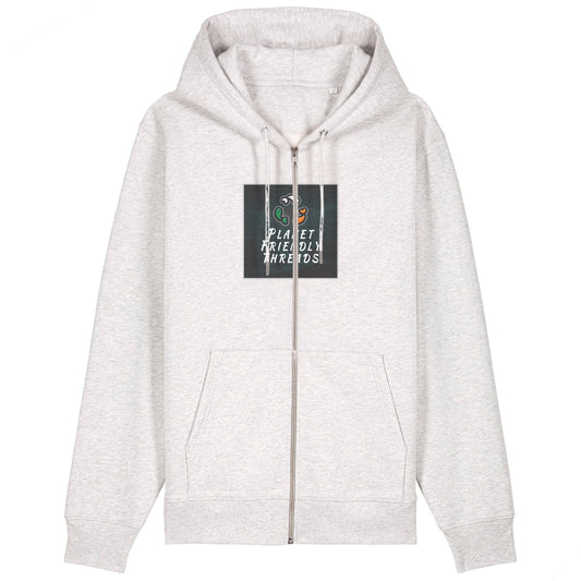 PFT Logo - dark | Hoodie | Adult | Zip | 350gsm Medium Fit | Cool Heather Grey