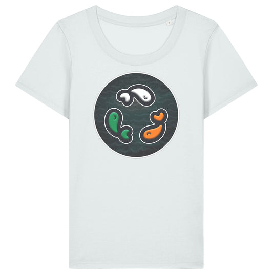 PFT Fish - Circle - Dark | T-Shirt | Adult | Ladies Short Sleeve | 155gsm Fitted | Blue Ice