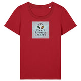 PFT Logo - SSSQUARE - Light Ocean | T-Shirt | Adult | Ladies Short Sleeve | 155gsm Fitted | Red
