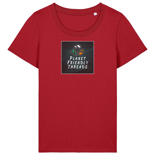 PFT Logo - dark | T-Shirt | Adult | Ladies Short Sleeve | 155gsm Fitted | Red