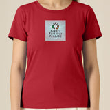 PFT Logo - SSSQUARE - Light Ocean | T-Shirt | Adult | Ladies Short Sleeve | 155gsm Fitted | Red
