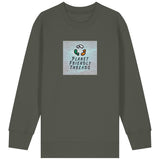 PFT Logo - SSSQUARE - Light Ocean | Jumper | Kids | Crewneck | 300gsm Medium Fit | Khaki