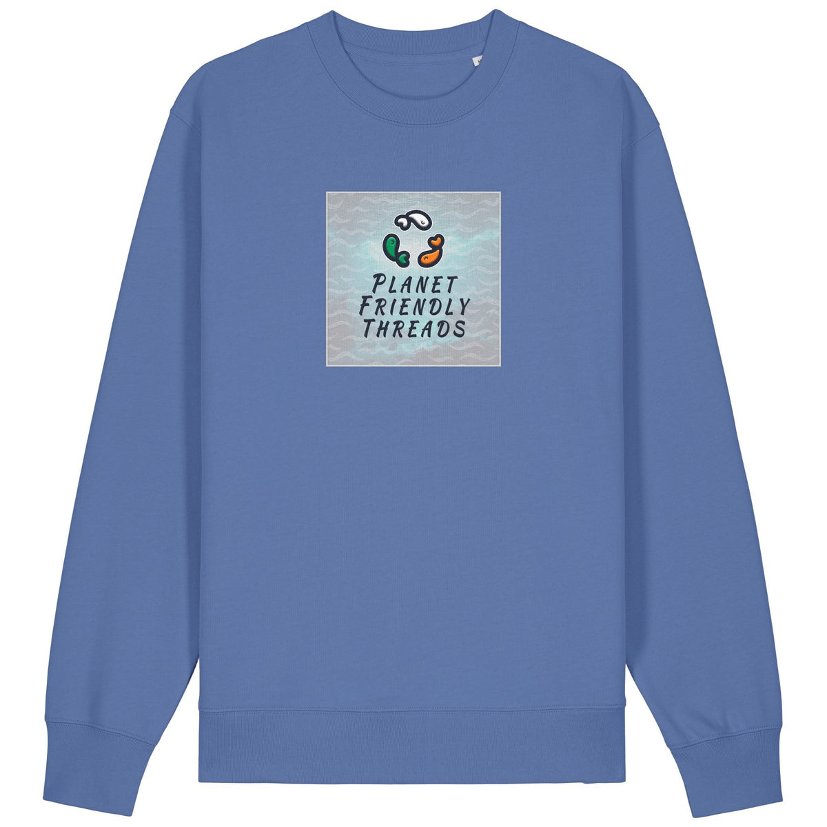 PFT Logo - SSSQUARE - Light Ocean | Jumper | Adult | Crewneck | 350gsm Medium Fit | Bright Blue