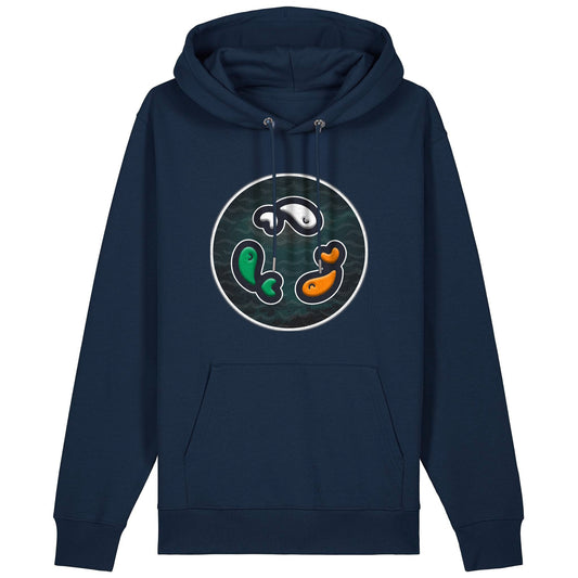 PFT Fish - Circle - Dark | Hoodie | Adult | Cosy | 350gsm Medium Fit | French Navy