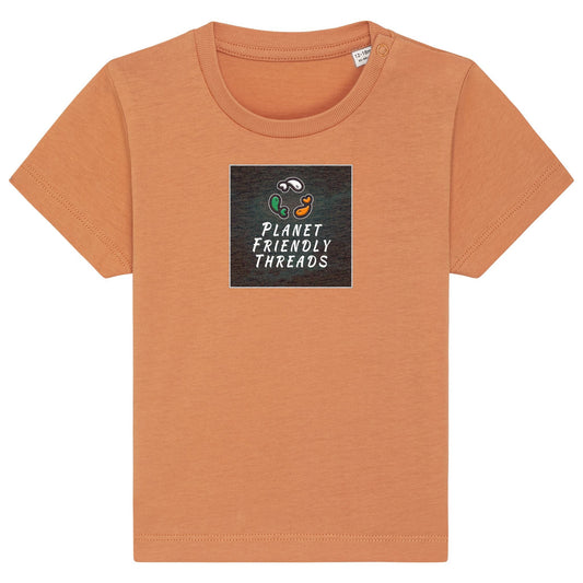 PFT Logo - dark | T-Shirt | Baby | Crewneck Short Sleeve | 155gsm Medium Fit | Volcano Stone