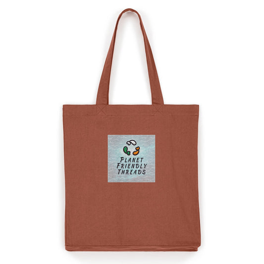Planet Friendly Logo - Square - Ocean Light | Other | Adult | Tote Bag | 220gsm | Heritage Brown