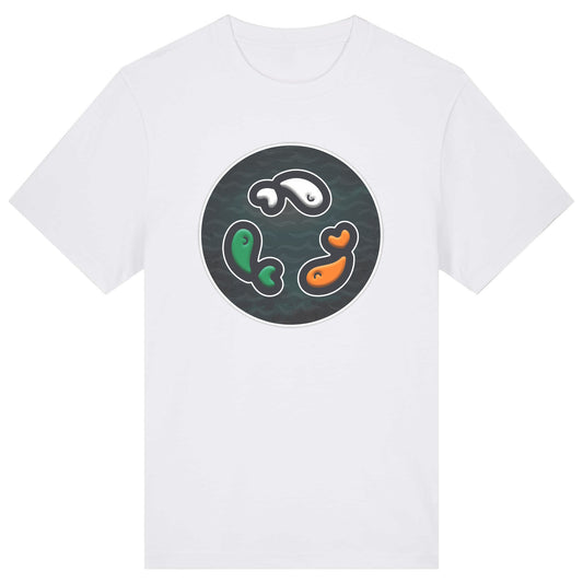 PFT Fish - Circle - Dark | T-Shirt | Adult | Crewneck Short Sleeve | 215gsm Relaxed Fit | White