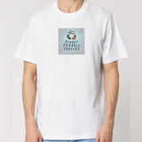 PFT Logo - SSSQUARE - Light Ocean | T-Shirt | Adult | Crewneck Short Sleeve | 215gsm Relaxed Fit | White