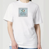 PFT Logo - SSSQUARE - Light Ocean | T-Shirt | Adult | Crewneck Short Sleeve | 215gsm Relaxed Fit | White