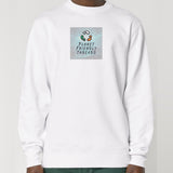 PFT Logo - SSSQUARE - Light Ocean | Jumper | Adult | Crewneck | 350gsm Medium Fit | White