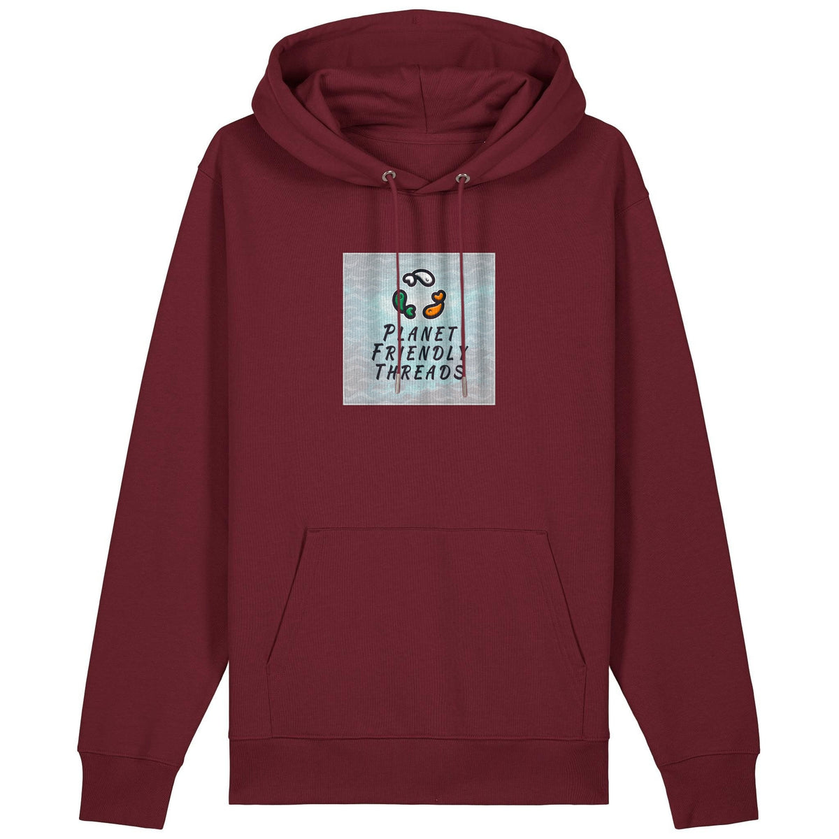 PFT Logo - SSSQUARE - Light Ocean | Hoodie | Adult | Cosy | 350gsm Medium Fit | Burgundy