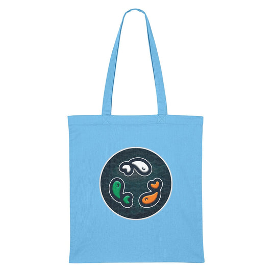 PFT Fish - Circle - Dark | Other | Adult | Tote Bag | 160gsm | Aqua Blue