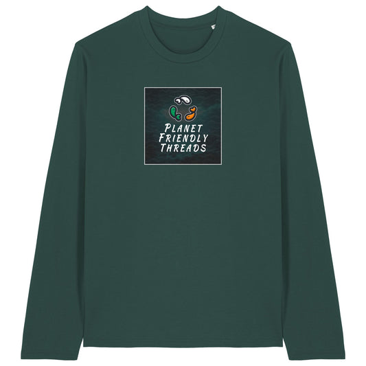 PFT Logo - dark | T-Shirt | Adult | Crewneck Long Sleeve | 180gsm Medium Fit | Glazed Green
