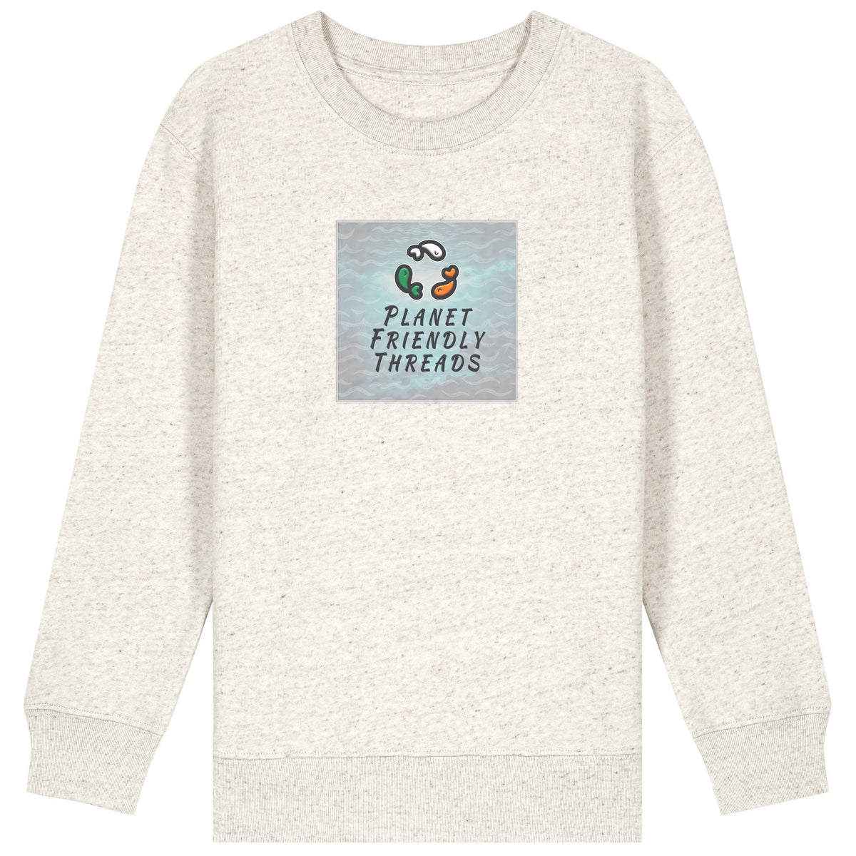 PFT Logo - SSSQUARE - Light Ocean | Jumper | Kids | Crewneck | 300gsm Medium Fit | Eco-Heather