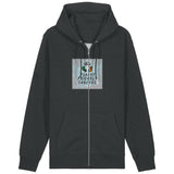 PFT Logo - SSSQUARE - Light Ocean | Hoodie | Adult | Zip | 350gsm Medium Fit | Dark Heather Grey