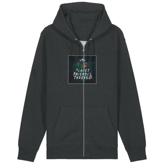 PFT Logo - dark | Hoodie | Adult | Zip | 350gsm Medium Fit | Dark Heather Grey