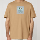 PFT Logo - SSSQUARE - Light Ocean | T-Shirt | Adult | Crewneck Short Sleeve | 215gsm Relaxed Fit | Latte
