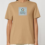 PFT Logo - SSSQUARE - Light Ocean | T-Shirt | Adult | Crewneck Short Sleeve | 215gsm Relaxed Fit | Latte