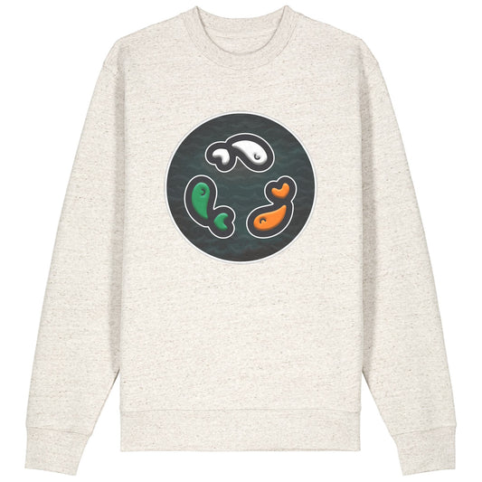 PFT Fish - Circle - Dark | Jumper | Adult | Crewneck | 350gsm Medium Fit | Eco-Heather