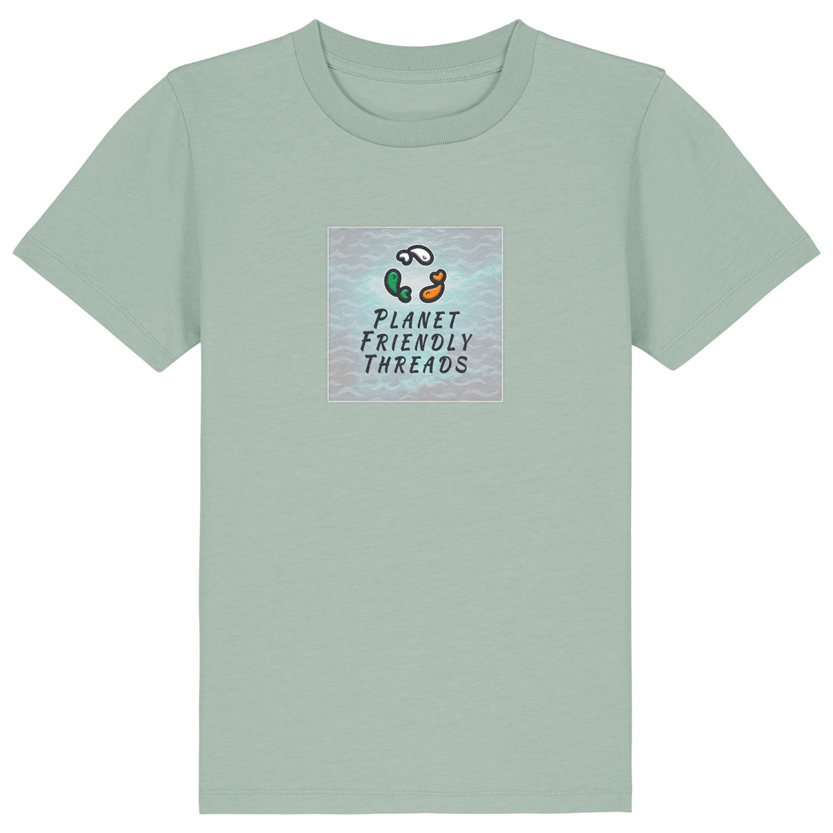 PFT Logo - SSSQUARE - Light Ocean | T-Shirt | Kids | Crewneck Short Sleeve | 155gsm Medium Fit | Aloe