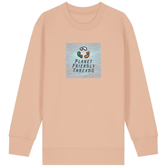 Planet Friendly Logo - Square - Ocean Light | Jumper | Kids | Crewneck | 300gsm Medium Fit | Fraiche Peche