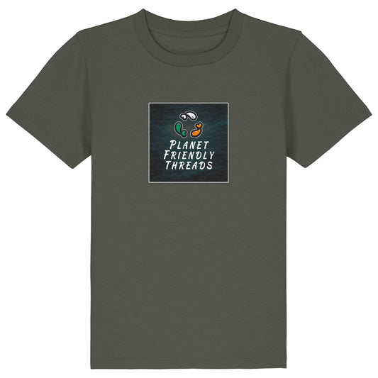 PFT Logo - dark | T-Shirt | Kids | Crewneck Short Sleeve | 155gsm Medium Fit | Khaki