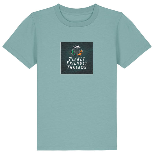 PFT Logo - dark | T-Shirt | Kids | Crewneck Short Sleeve | 155gsm Medium Fit | Teal Monstera
