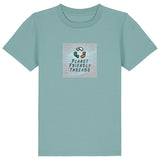 PFT Logo - SSSQUARE - Light Ocean | T-Shirt | Kids | Crewneck Short Sleeve | 155gsm Medium Fit | Teal Monstera