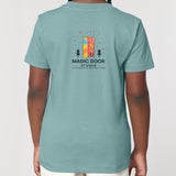 Magic Door Logo | T-Shirt | Kids | Crewneck Short Sleeve | 155gsm Medium Fit | Teal Monstera